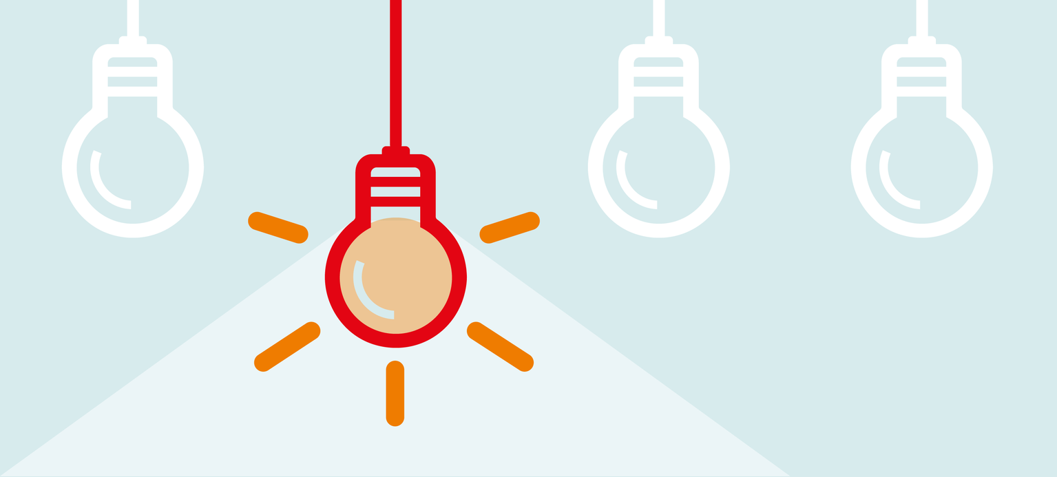 Grafik mit Gluehbirne